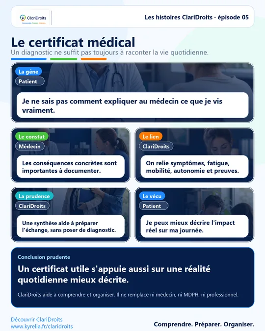 Les histoires ClariDroits épisode 5 : Le certificat médical