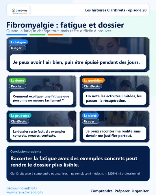 Les histoires ClariDroits épisode 20 : Fibromyalgie : fatigue et dossier