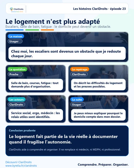 Les histoires ClariDroits épisode 23 : Le logement n'est plus adapté