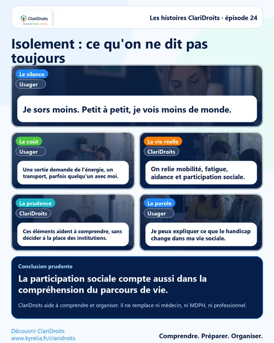 Les histoires ClariDroits épisode 24 : Isolement : ce qu'on ne dit pas toujours