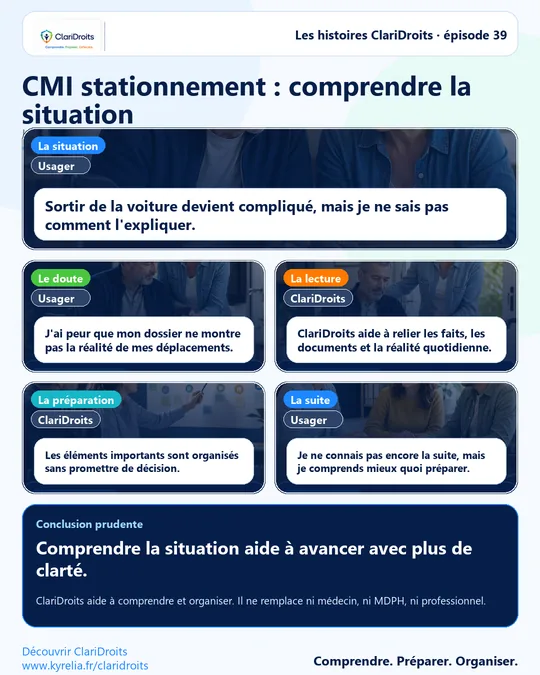 Les histoires ClariDroits épisode 39 : CMI stationnement : comprendre la situation
