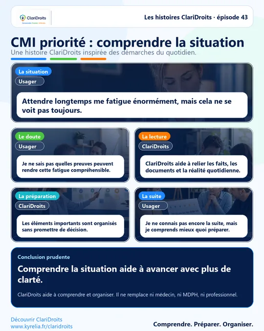 Les histoires ClariDroits épisode 43 : CMI priorité : comprendre la situation