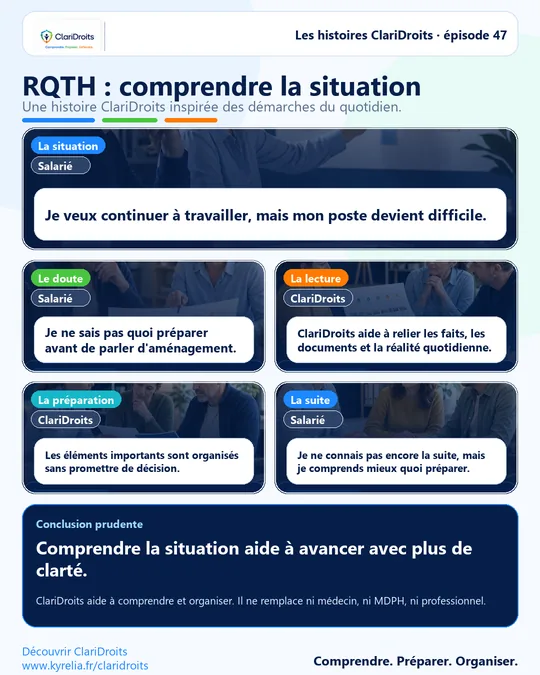 Les histoires ClariDroits épisode 47 : RQTH : comprendre la situation