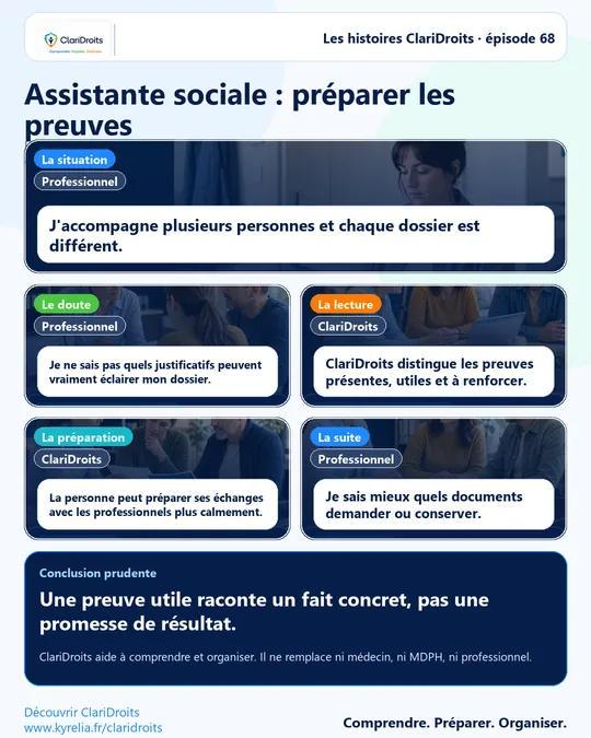 Les histoires ClariDroits épisode 68 : Assistante sociale : préparer les preuves