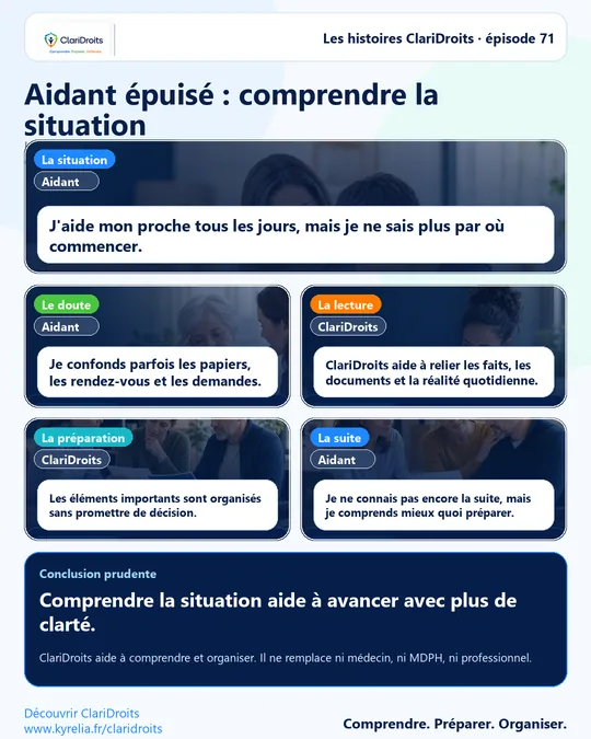 Les histoires ClariDroits épisode 71 : Aidant épuisé : comprendre la situation
