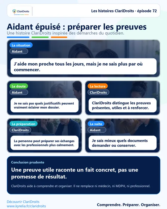 Les histoires ClariDroits épisode 72 : Aidant épuisé : préparer les preuves