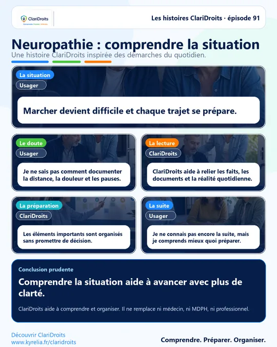 Les histoires ClariDroits épisode 91 : Neuropathie : comprendre la situation
