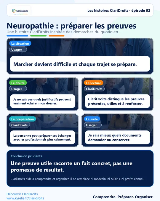 Les histoires ClariDroits épisode 92 : Neuropathie : préparer les preuves
