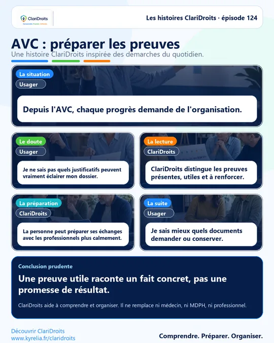 Les histoires ClariDroits épisode 124 : AVC : préparer les preuves