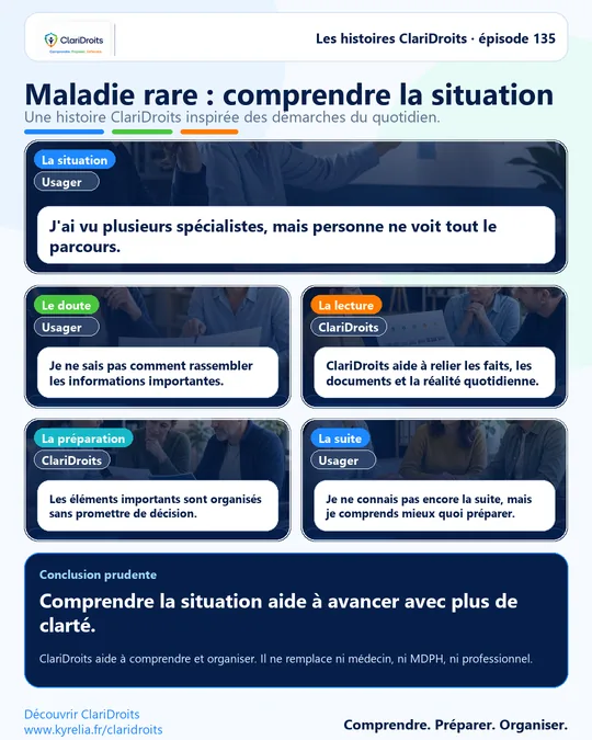 Les histoires ClariDroits épisode 135 : Maladie rare : comprendre la situation
