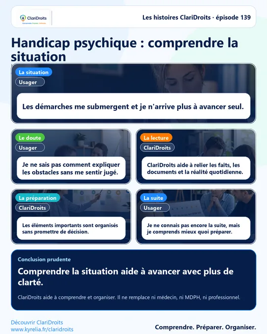 Les histoires ClariDroits épisode 139 : Handicap psychique : comprendre la situation