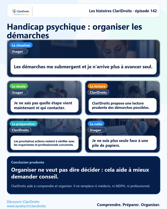 Les histoires ClariDroits épisode 142 : Handicap psychique : organiser les démarches