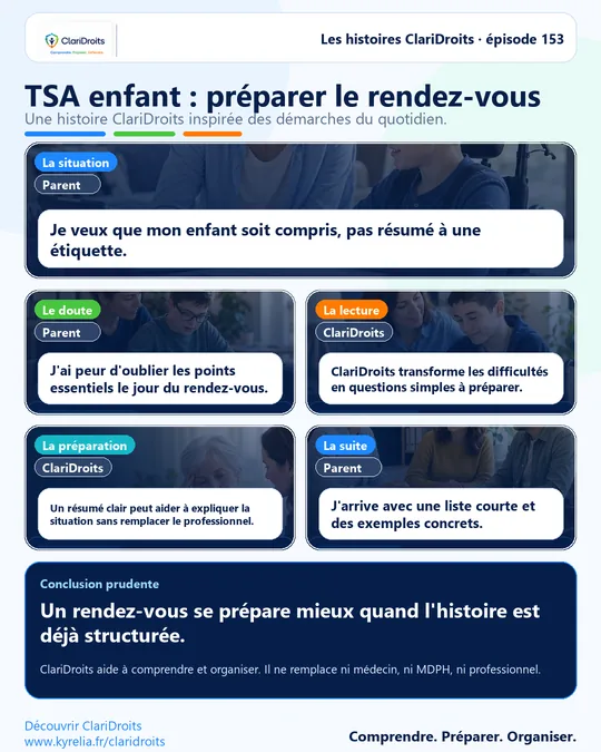 Les histoires ClariDroits épisode 153 : TSA enfant : préparer le rendez-vous