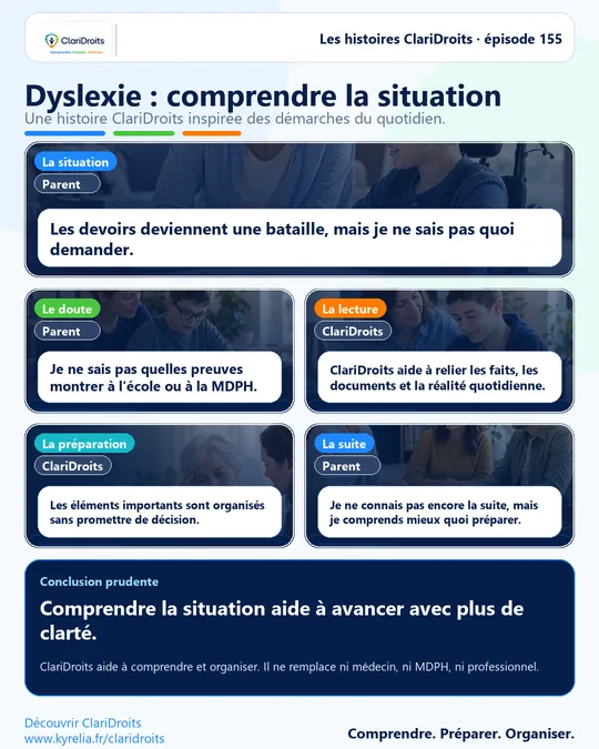 Les histoires ClariDroits épisode 155 : Dyslexie : comprendre la situation