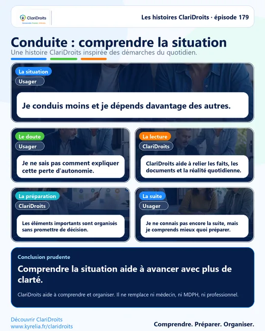 Les histoires ClariDroits épisode 179 : Conduite : comprendre la situation
