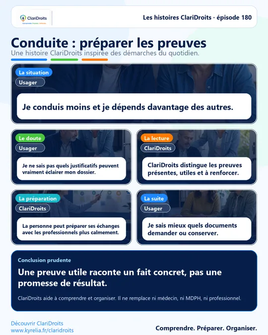 Les histoires ClariDroits épisode 180 : Conduite : préparer les preuves