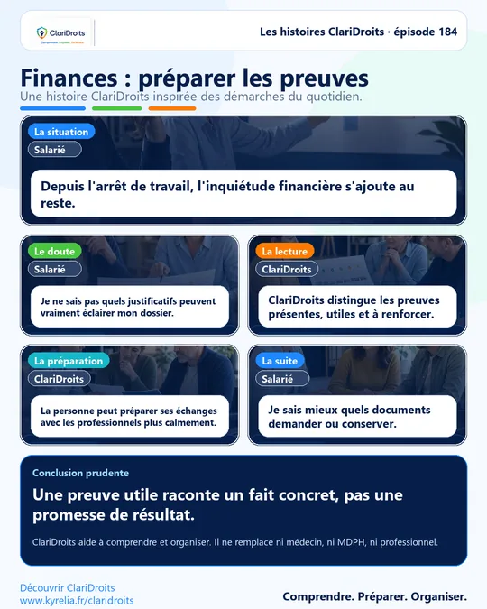 Les histoires ClariDroits épisode 184 : Finances : préparer les preuves