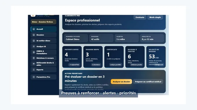 Dossiers et rendez-vous dans ClariDroits