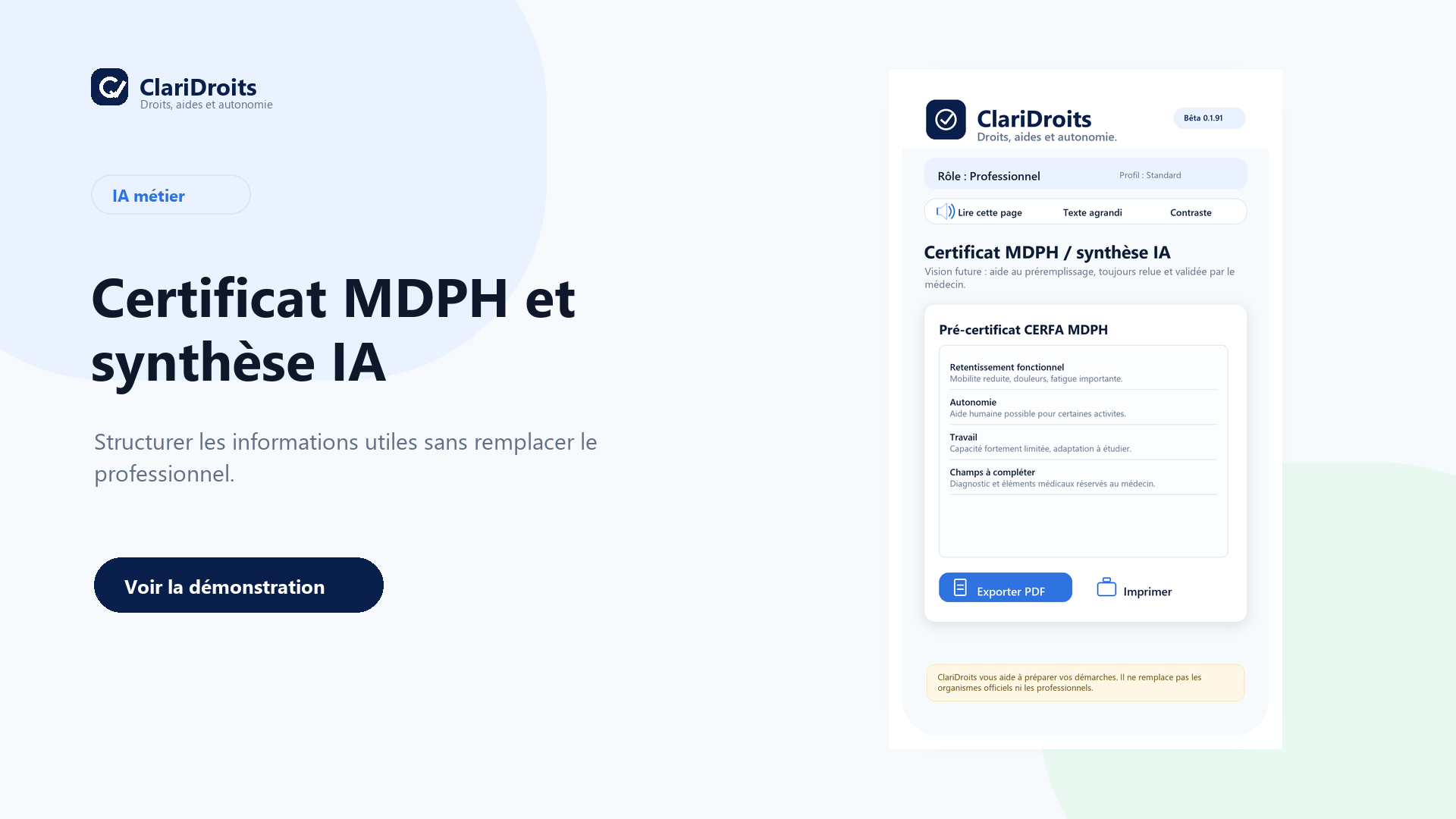 Assistant certificat médical ClariDroits
